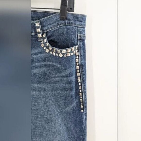 Cache Jeans Size 8 Mid Rise Y2K Studded Flare - Picture 2 of 4